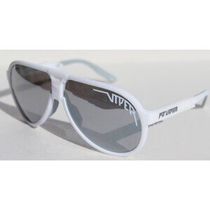 PIT VIPER The Vice Jethawk POLARIZED Sunglasses White/Silver Revo NEW